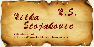 Milka Stojaković vizit kartica